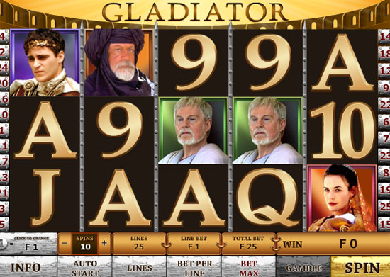 Интерфейс игрового автомата Gladiator